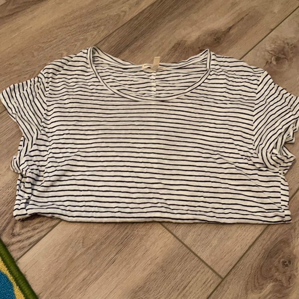 Navy and cream stripped tee